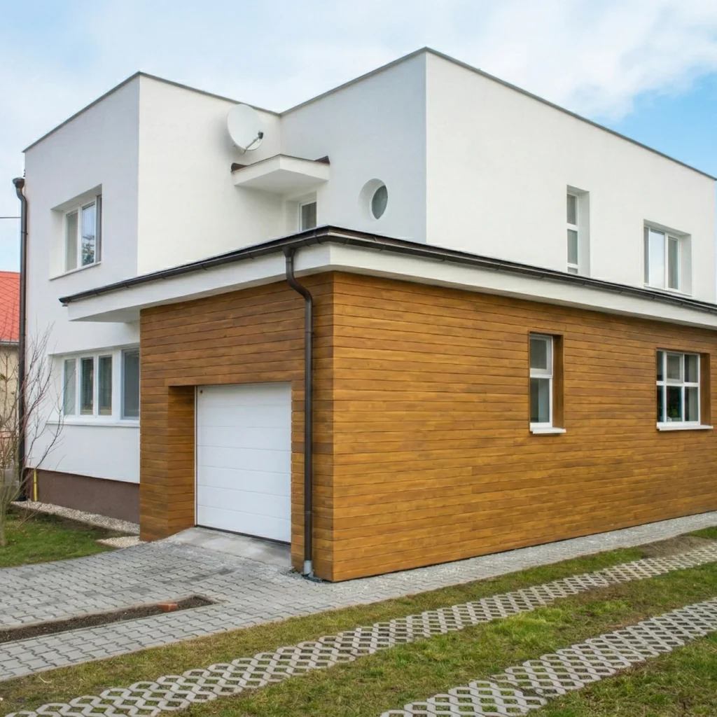 Fasádny obklad z agátoveho dreva