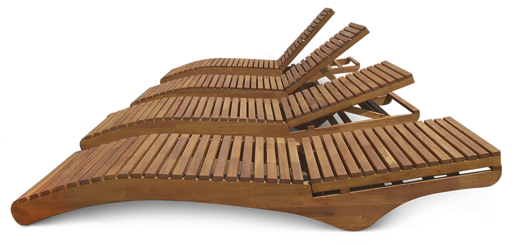 Polohovatelné wellness lehátko z akátového dřeva